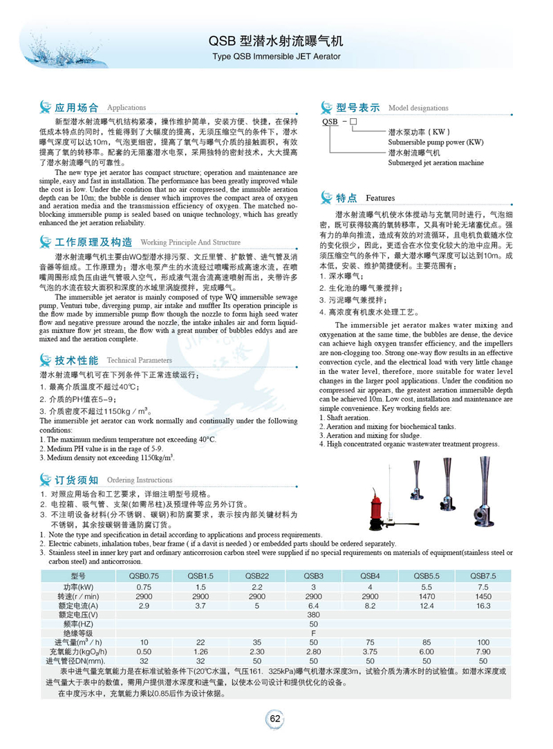 QSB型潜水射流曝气机